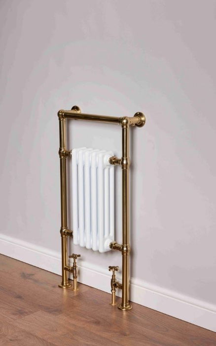 DQ Twyford Heated Towel Rail in Brushed Brass