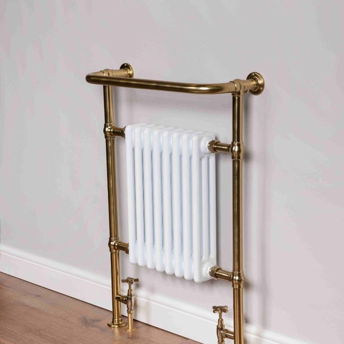 DQ Newbury Heated Towel Rail in Brushed Brass