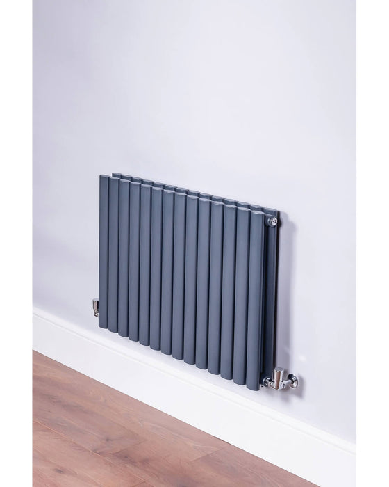 DQ Cove Double Horizontal Designer Radiator in Anthracite
