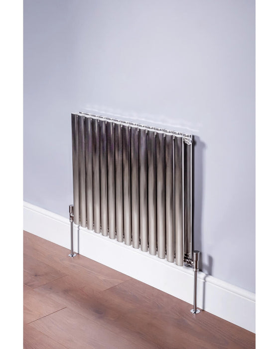 DQ Cove Stainless Double Horizontal Designer Radiator in Brushed