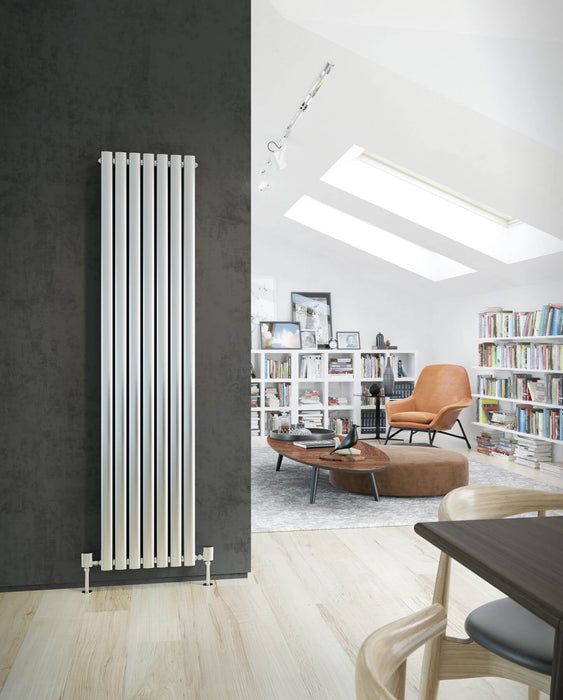 DQ Dune Vertical Designer Radiator in Polished Stainless Steel