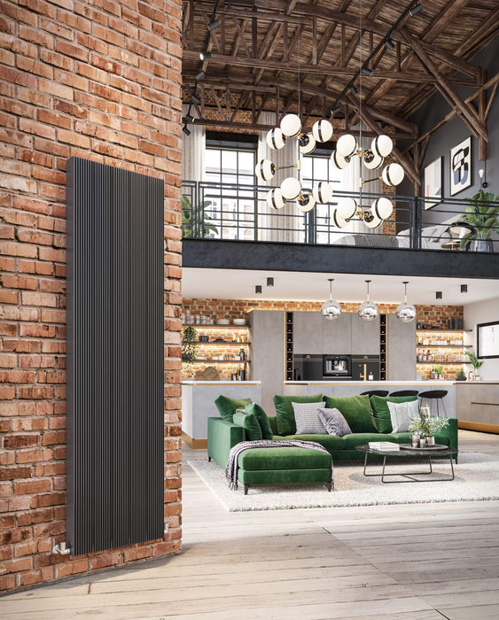 DQ Galena Vertical Designer Radiator in Ral 7016 Anthracite Texture