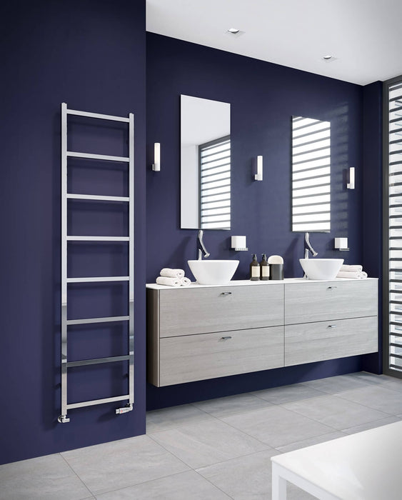 DQ Liana Heated Towel Rail in Polished Stainless Steel