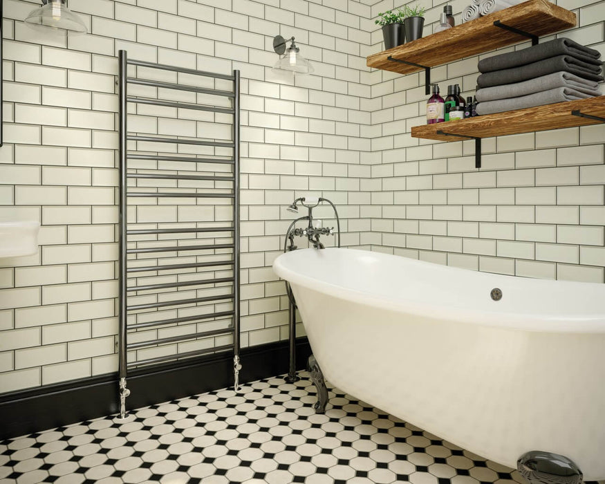 DQ Rosa Heated Towel Rail in Black Nickel Lacquer