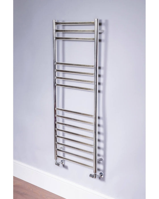 DQ Siena Heated Towel Rail in Polished Stainless Steel