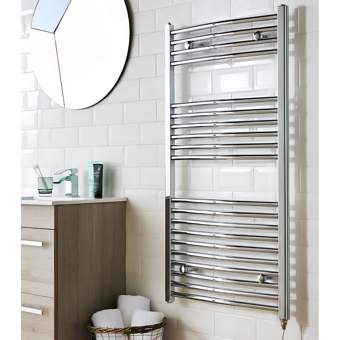 Kartell Electric Curved Towel Rail Thermostatic Chrome