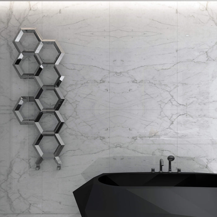 Carisa Alveole  Mirror Polish Stainless Steel Heated Towel Rail