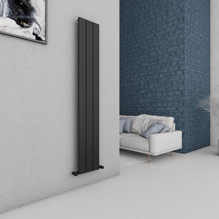 Carisa Chambord Double (Reverse Side Angers) Vertical Black Designer Radiator