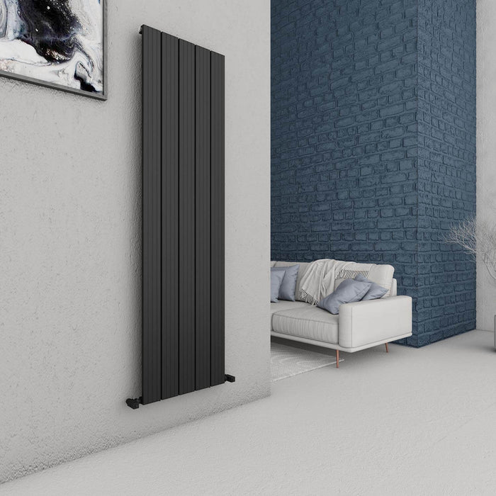 Carisa Chambord Double (Reverse Side Angers) Vertical Black Designer Radiator