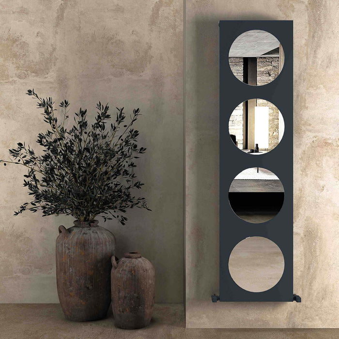 Carisa Circles Vertical Anthracite Designer Radiator