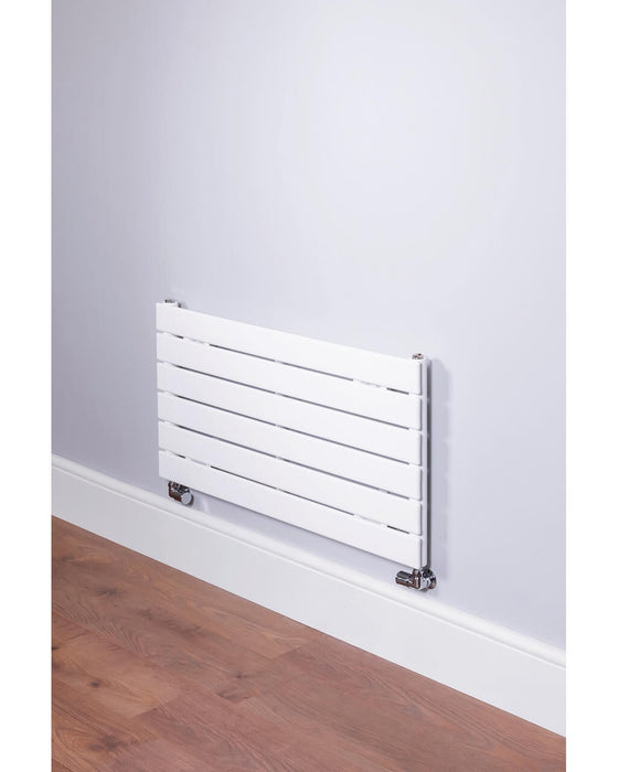 DQ Strata Single Horizontal Designer Radiator in Ral 9016 White Gloss