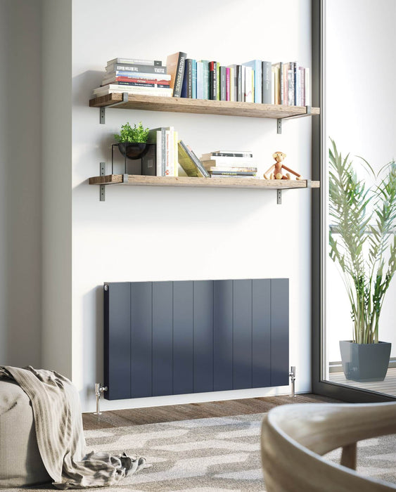 DQ Vela Horizontal Designer Radiator in Anthracite 7016 Matt